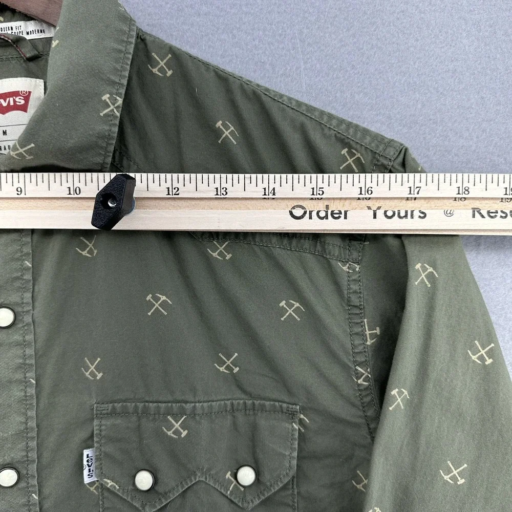 2013 Levis Western Gold Rush 49er Pick Axe Pearl Snap Button Up Shirt SZ M RARE!